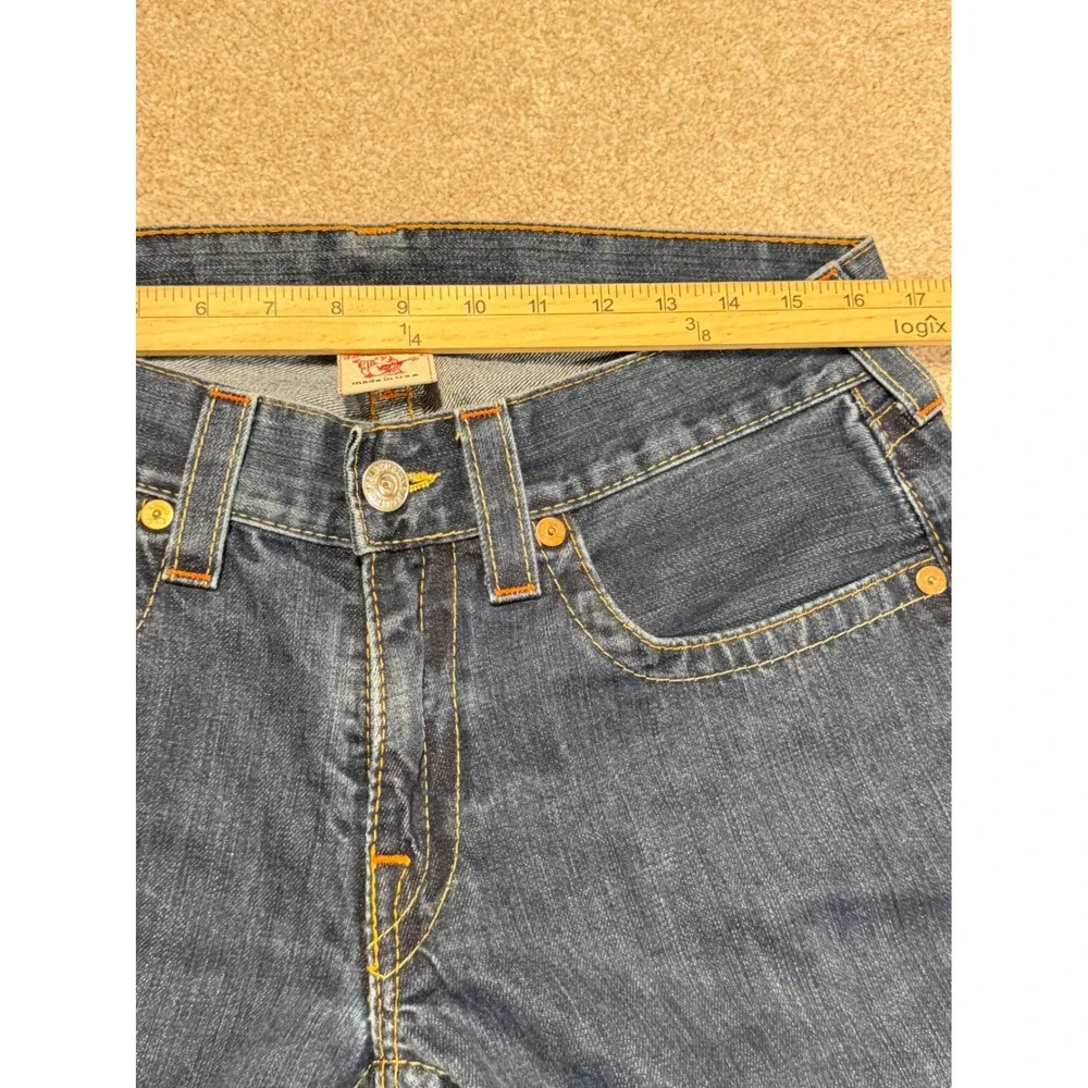 True Religion Bobby Jeans Mens 33 Blue Straight Leg Made in USA Cotton Denim